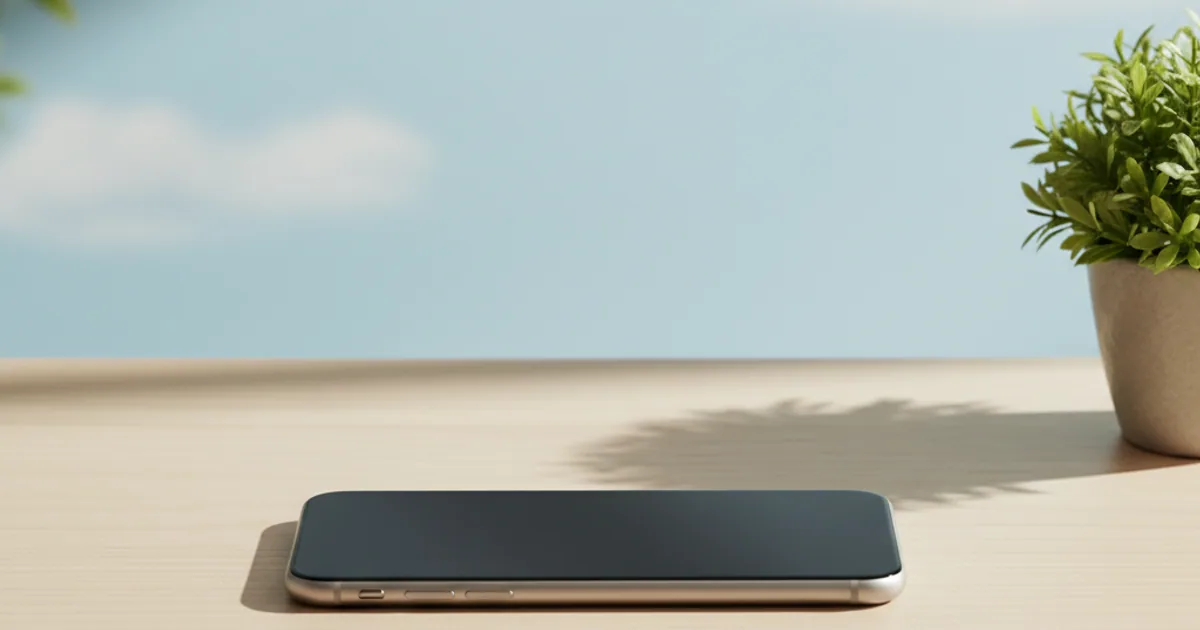 A phone lock screen that is calm and almost empty, just the time, with a stack of silenced notification bubbles fading away behind it.